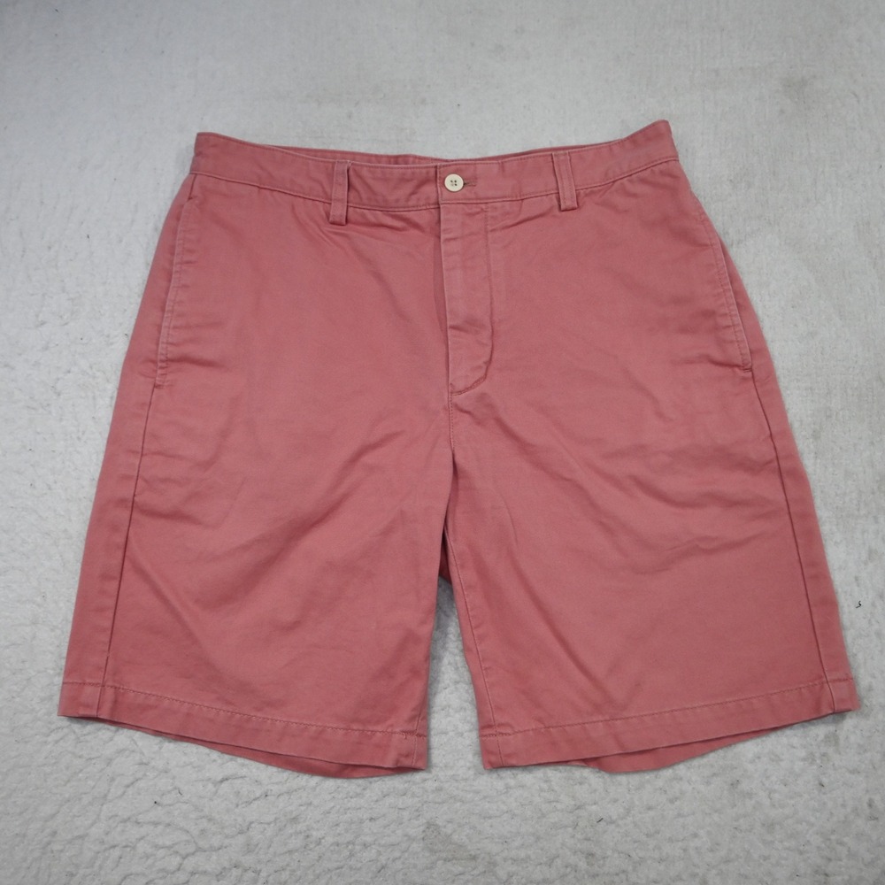 Vineyard Vines Club Short Mens 32 Pink 9 Inch Inseam Chino Cotton Flat Front